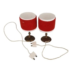2 Brass Table Lamps For 12v System - Dollhouse Miniature - Picture 1 of 6