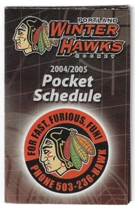2004-05 Portland Winter Hawks WHL Hockey Schedule !!! Fred Meyer - Picture 1 of 2