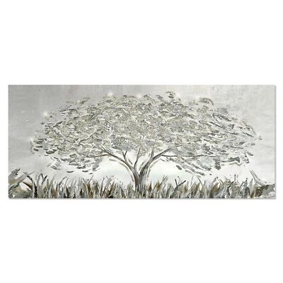 Lupia - Quadro Moderno BRILLANT ALBERO GREY GLITTER Stampa Tela 52x122 cm - Immagine 1 di 4