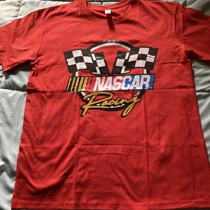 Nascar Racing Shirt Größe L Karierte Flaggen Rot Kurzarm Rundhalsausschnitt - Bild 1 von 5