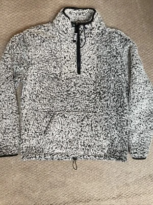 Victoria’s Secret/PINK Sherpa Pullover Size Small Black 1/4 Zip Fleece Jacket - Image 1 of 4