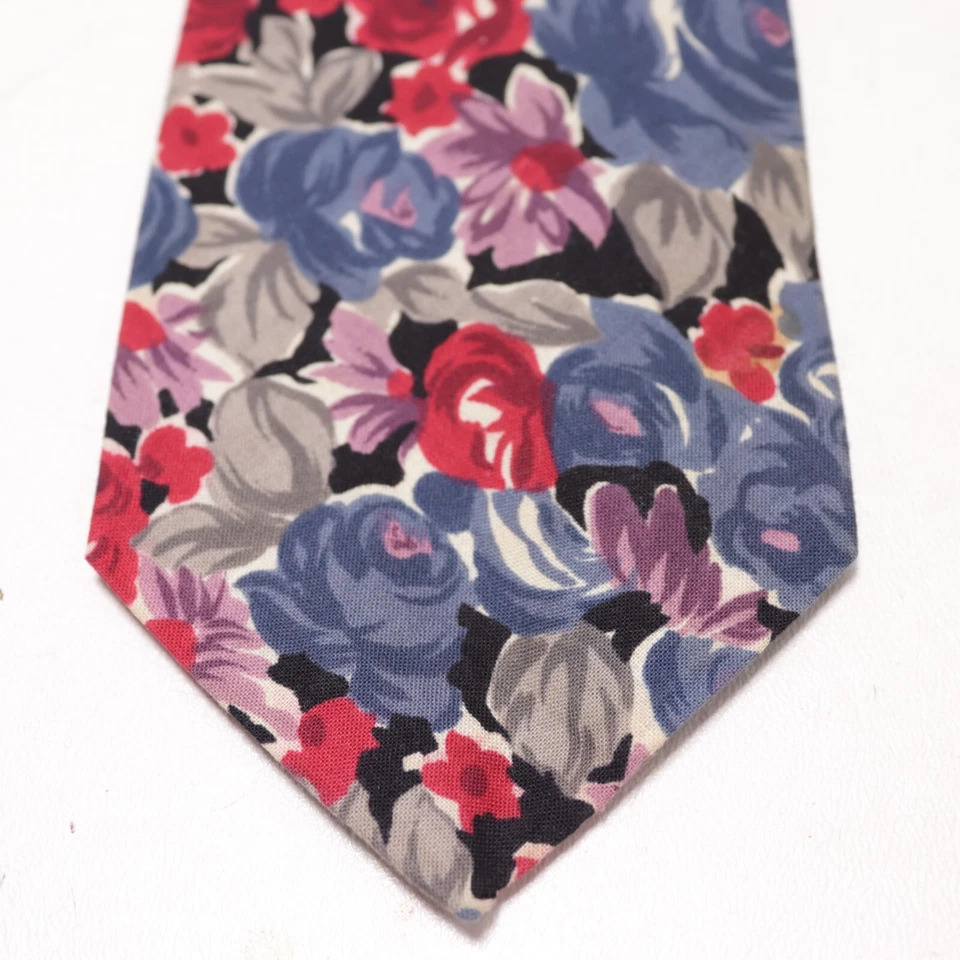 Corbata Aeropostale de Colección Para Hombre 58 en Rojo Azul Multicolor Algodón Floral Ancha Foto 1 de 4