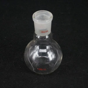 100ml Joint 24/29 Borosilicate Glass Flat Bottom Flask Boiling Flask Lab - Picture 1 of 6
