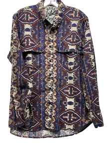 Vintage Rodeo Active Medium Multicolor Long Sleeve Cotton Shirt (C7) - Picture 1 of 7