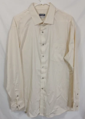 Мужская эластичная рубашка Van Heusen 17-17 1/2 34/35 Ultra без складок бледно-желтая - Изображение 1 из 4