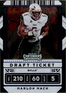 2020 Panini Contenders Draft Picks Draft Ticket Blue Foil #65 Marlon Mack -NM-MT