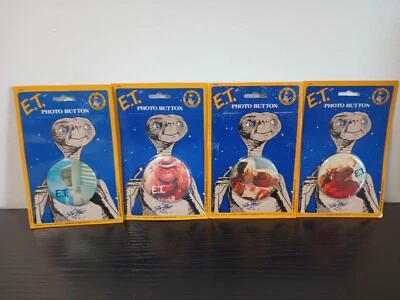 Lote de 4 E.T. Botón Foto 1982 Original Vintage En Tarjeta  Foto 1 de 4