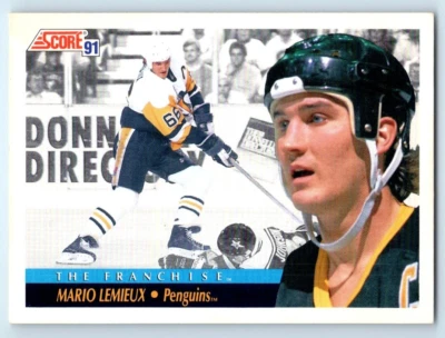 1991-92 Score Hockey #335 MARIO LEMIEUX "The Franchise" Pittsburgh Penguins - Image 1 of 3
