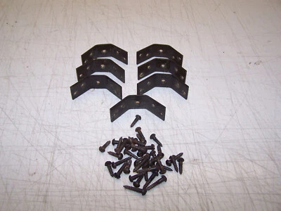 Singer AJ- 1950 Model 201 Electric Sewing Machine Part, Leg Brackets and Screws - Image 1 of 4