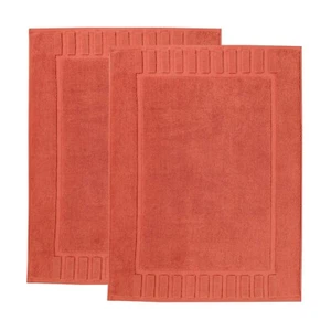Leo Cotton Solid Modern Geometric Border Absorbent Bath Mat, Set of 2 - Picture 1 of 155