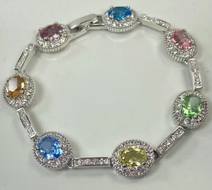 BRACELET CAMROSE & KROSS JBK CRISTAL PASTEL 7” AVEC RALLONGE VEUILLEZ LIRE K228A - Photo 1/9