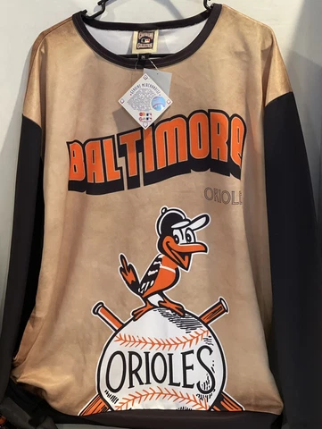 Men's Baltimore Orioles Tan/Black Sublimated Crew Neck Sweater Cover