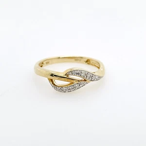 MHJ 10k Gold Diamond Dress Ring Size O 1.8 grams Preloved - Picture 1 of 11