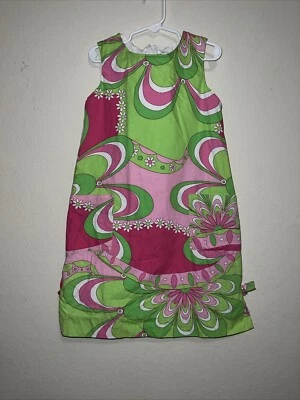 • Corky’s Kids Pink Green White Floral Shift Dress Girls Size 6X - EUC - Image 1 of 3