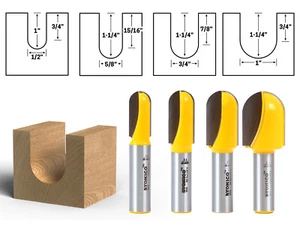 4 Bit Core Box Router Bit Set - 1/2" Shank - Yonico 14461 - Picture 1 of 1