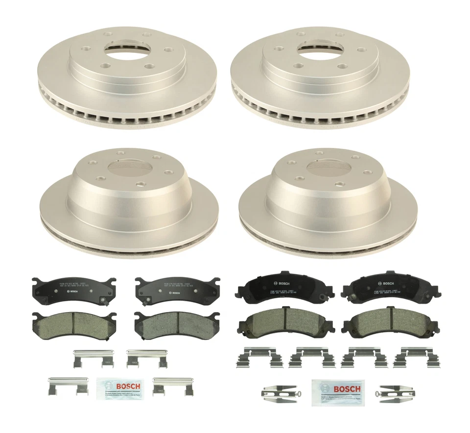 Kit de frenos delanteros Bosch 304 mm y traseros 324 mm disco rotores pastillas para Cadillac GMC Foto 1 de 1