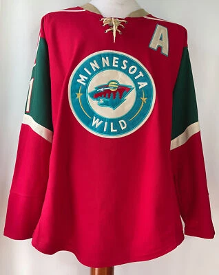 Reebok Minnesota Wild Zach Parise Stitched Jersey Size 48 W/Fight Strap - Image 1 of 4