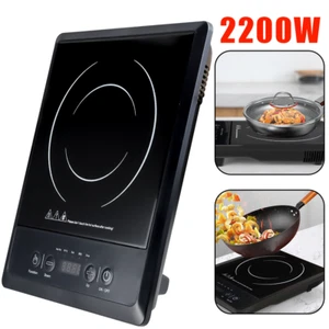 2200W Electric Induction Hob Hot Plate Cooker Single Portable Table Top Hob UK - Picture 1 of 11