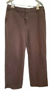 Women's Brown Signature Fit Covington Pants 100% Cotton Size 14 - Picture 1 of 6