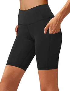 Women's 8" Biker Shorts with Pockets High Waist Tummy Control Running Workout... - Picture 1 of 7