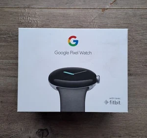 Google Pixel Watch - Polished Silver Stainless Steel Case/Charcoal Active band - Picture 1 of 4