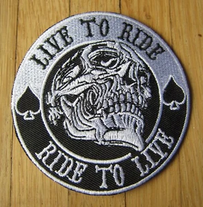Aufnäher / Aufbügler/ Patch: LIVE TO RIDE - RIDE TO LIVE - Biker Custom - Bild 1 von 1