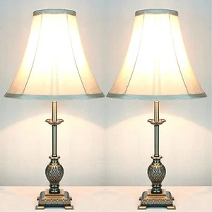 PAIR of Traditional Antique Style Table Bedside LAMPS - Picture 1 of 5