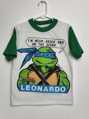 TMNT De Colección Camiseta PJ Leonardo Wormser De Colección Años 80 Niños Talla 8-10 Camisa Pijama Dormir Foto 1 de 4