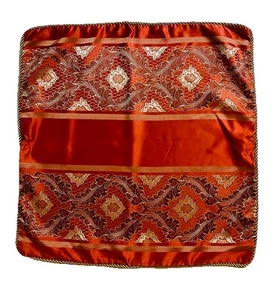 Funda de almohada Euro floral roja/dorada con cremallera  - Imagen 1 de 8