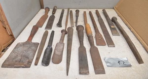 18 schwere Stahl Stechbeitel Slick Fachwerk Bootsbau Sammlerstück antik Werkzeug - Bild 1 von 12