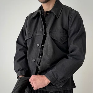 Chaqueta de trabajo negra vintage de la Unión Soviética URSS de los años 70 - Imagen 1 de 10