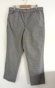 Lands End Damen schwarz weiß kariert Pull-On Mid Rise Hose Größe 12 Tall - Bild 1 von 7