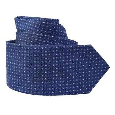 Gitman Bros 男式丝绸领带蓝色几何印花领带设计师礼服正式 XL — 第 1/4 张图片