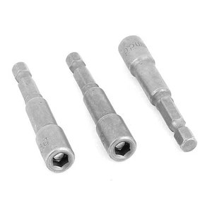 3Pcs 65mm Length 5.5mm Hex Socket Driver Bit Metal Shank Magnetic Nut Setter - Picture 1 of 3