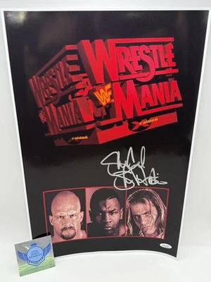 Плакат с автографом Стива Остина из Stone Cold WrestleMania 11x17 чемпион мира Зала славы сертификат подлинности TSA - Изображение 1 из 4