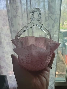 Stevens Williams Webb Stourbridge Thorn Handle Basket - Zdjęcie 1 z 3