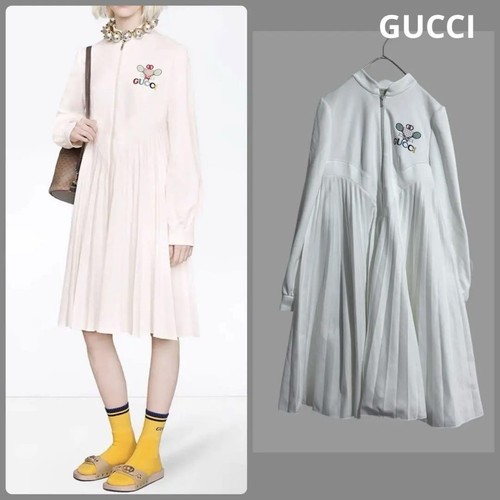 Gucci abito lungo poliestere bianco 36 S 63809c