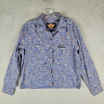 Camisa Harley Davidson Para Mujer XL Cachemira Ajustada Manga Larga Cuello Frontal A Presión Foto 1 de 4