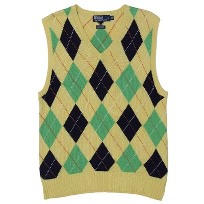 Винтажный свитер-жилет Polo от Ralph Lauren Argyle из кашемировой смеси - Изображение 1 из 3