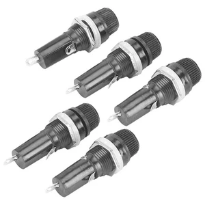 Brand New Black Fuse Holder Black Fuse Holder For 6x30mm Panel Mount Chassis - Picture 1 of 11