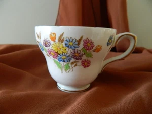 VTG EB FOLEY Bone China Cup Pink & White Hand Painted Floral England - Picture 1 of 15