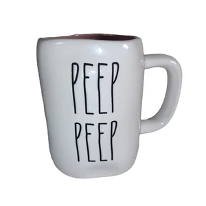 Rae Dunn Kaffeebecher PEEP PEEP weiß Keramik Artisan Collection Ostern / Frühling - Bild 1 von 7