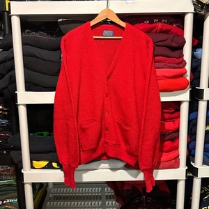 Vintage 80s/90s Pendleton 100% Virgin Wool Button Cardigan Red Unisex Medium - Picture 1 of 5