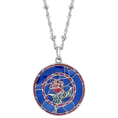 Disney X RockLove NUEVO 'La Bella y la Bestia' Collar Medallón Vitral Foto 1 de 4