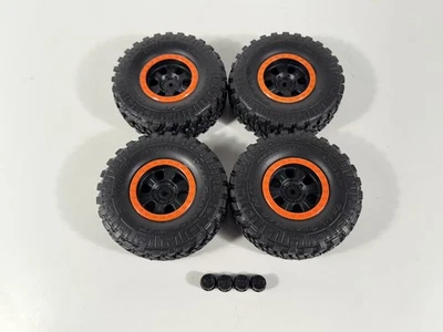 New Axial Capra UTB18 1/18 Nitto Trail Grappler Wheels Tires Orange FOX Edition - Image 1 of 4