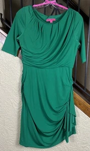 Betsey Johnson Green Lined Ruched Jersey Dress Women’s 4 - Picture 1 of 4