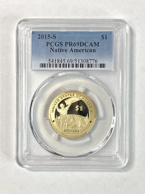 2015-S Sacagawea Dollar Mohawk Ironworkers PR69 DCAM PCGS Blue Label - Image 1 of 2