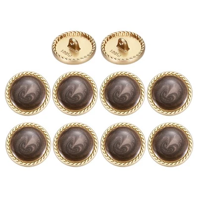 Botón de costura de metal vintage dorado de 20 mm redondo de metal, paquete de 10 marrones Foto 1 de 4