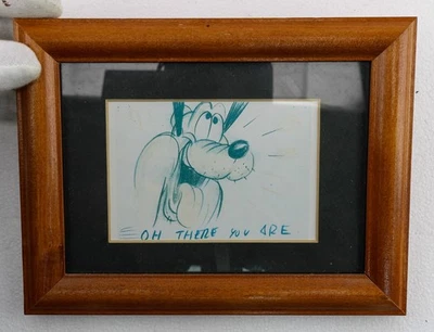 Signed Copy of Original Pluto Sketch From "Pluto's Purchase" Glass Framed Pic - Image 1 of 4