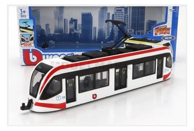 BURAGO BU32105-R TRAM - CITY TRAM AUTOBUS - WHITE RED BLACK - 1/50 - Immagine 1 di 2